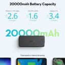 باور بانك 20000  mAh60 واط RAVPower 2-Port PD Pioneer Power Bank - أسود