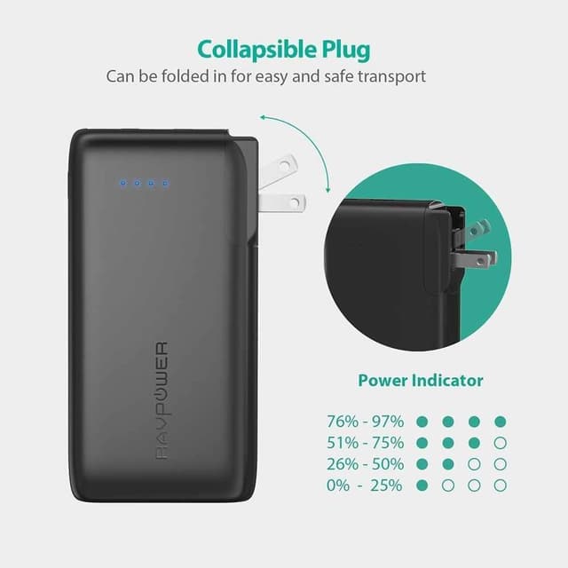 RAVPOWER 10000 mAh 2-In-1 Portable Power Bank