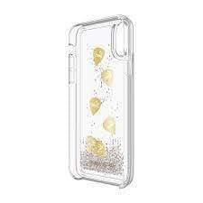 كفر سيلكون لامع لهاتف iPhone XS/X أصفر MINKOFF Glitter Fall Case Gold Guitar -  Rebecca Minkoff - SW1hZ2U6MzM3MzE=