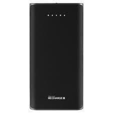 recharge 20000 mah powerbank 2 4a dual usb with torch black grey