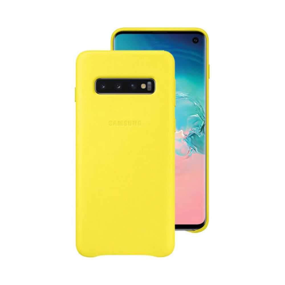 samsung galaxy s10 leather cover yellow