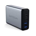 satechi 75w pd dual port travel charger 2x usb c 2x usb a space gray