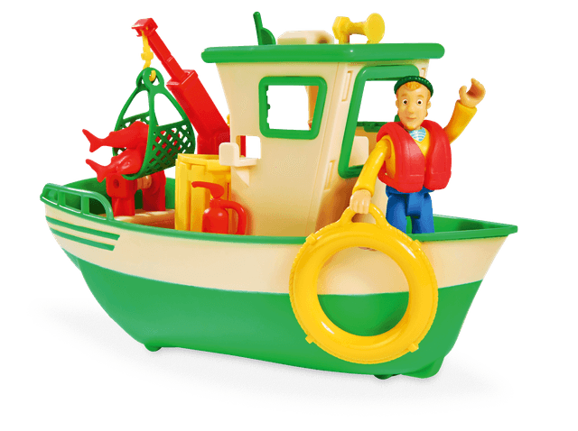 لعبة قارب صيد مع شخصية سام رجل الإطفاء Sam Charlies Fishing Boat and Figurine - Simba