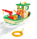 لعبة قارب صيد مع شخصية سام رجل الإطفاء Sam Charlies Fishing Boat and Figurine - Simba