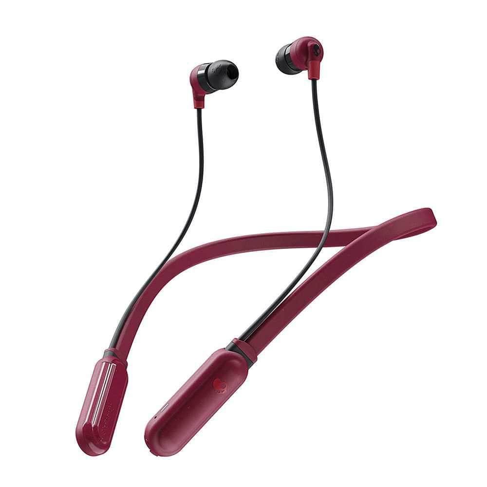 skullcandy inkd wireless in ear headphones with mic moab red black