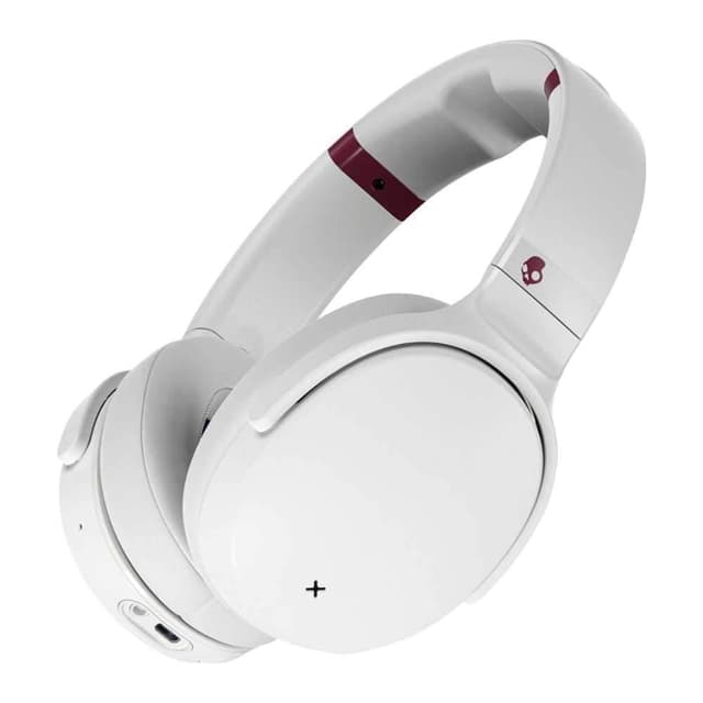 سماعات سكل كاندي لاسلكية أبيض وقرمزي Skullcandy White And Crimson Wireless Over Ear Headphones