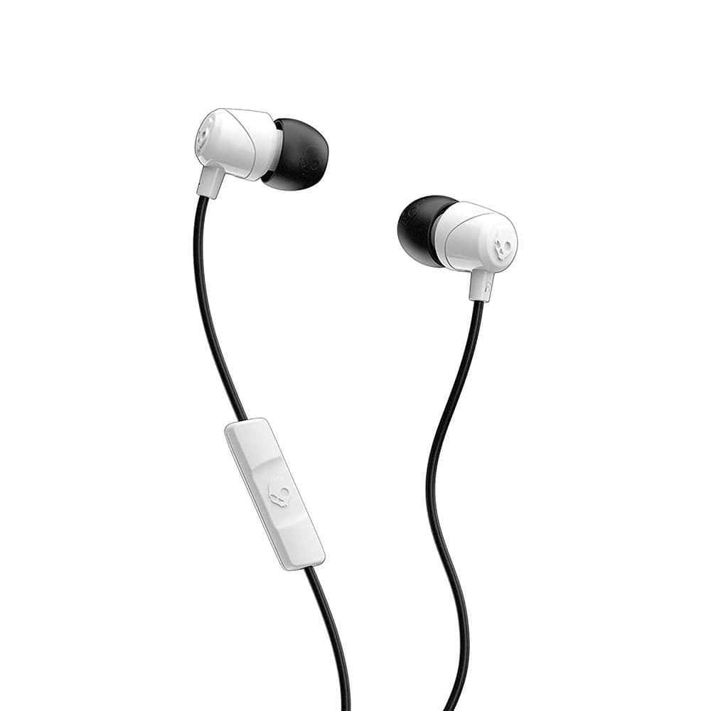 skullcandy jib in ear headphones with mic black white