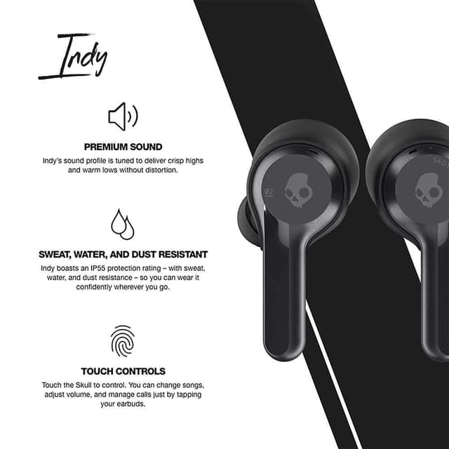 skullcandy indy true wireless earbuds black