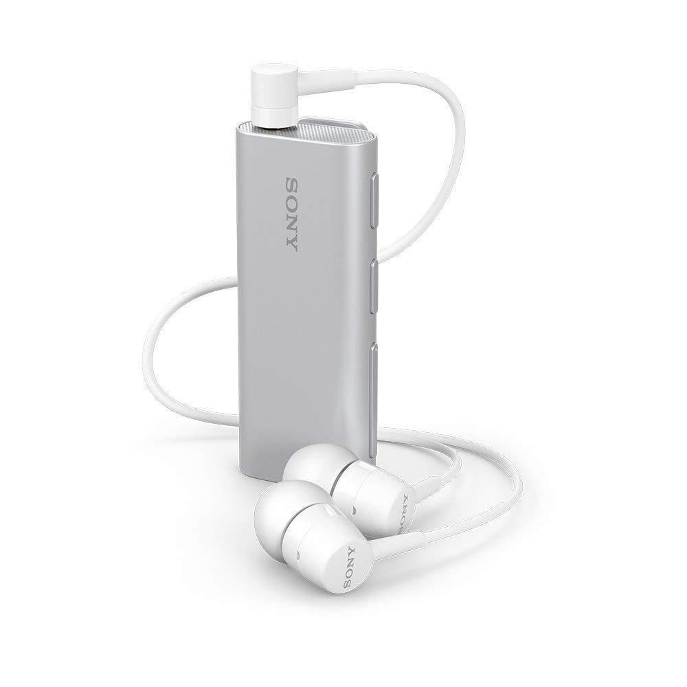 sony clip style bluetooth headset with remote for selfies silver