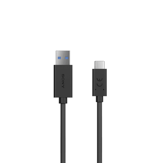 كيبل لون أسود SONY Charging Cable USB 3.1 USB-A to USB-C, High speed data transfer (10Gbps)