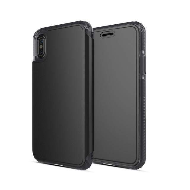 كفر دفتر آيفون مع لاصقة حماية الشاشة SO SKILD iPhone X/XS Defend Wallet Impact Case and Tempered Glass Screen Protector - SW1hZ2U6MzIxNTc=