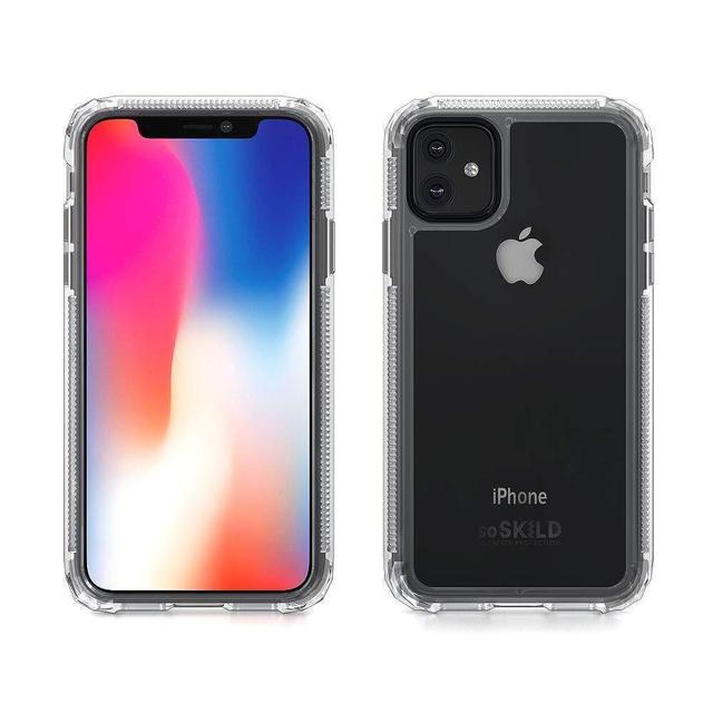 كفر حماية سيليكون مع لاصقة شاشة لهاتف iphone 11 pro Max شفاف Case Transparent & Tempered Glass Screen Protector - SoSkild - SW1hZ2U6NTgzNDM=