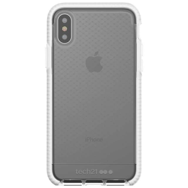كفر ايفون اكس تيك 21 شفاف وأبيض Tech21 Evo Check Back Case for iPhone X 