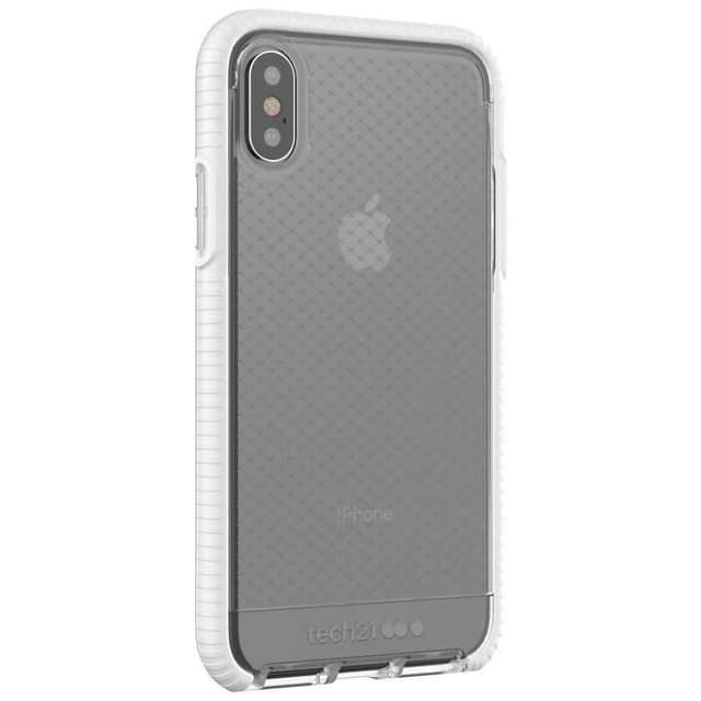 كفر ايفون اكس تيك 21 شفاف وأبيض Tech21 Evo Check Back Case for iPhone X 