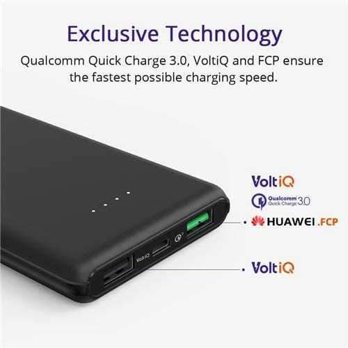 باورر بانك محمول برستو بتقنية كيو سي 3.0 و بسعة 10000 مللي أمبير و بلون أسود من ترونسمات Tronsmart Presto Portable Power Bank QC3.0 10000mAh Black