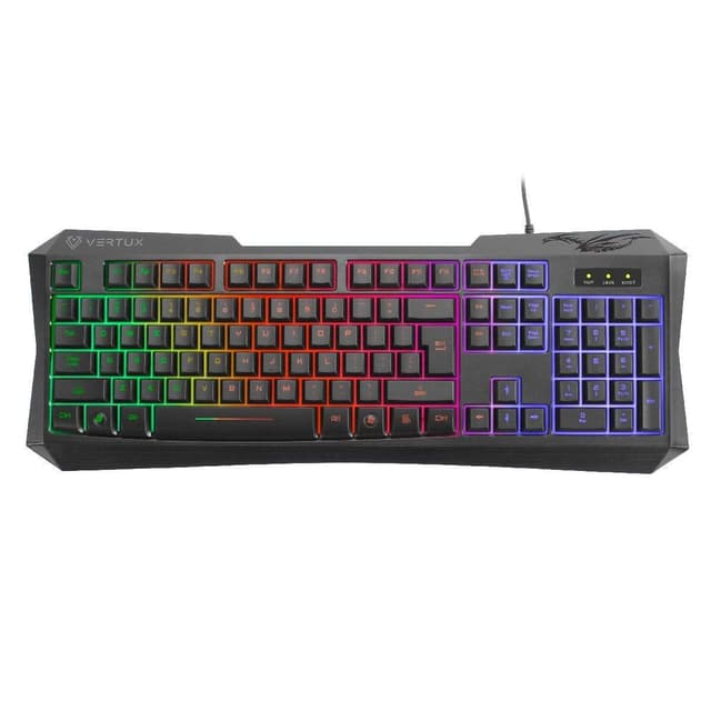 Vertux Radiance Ergonomic, RGB Backlit Wired, Anti Ghosting Function Gaming Keyboard
