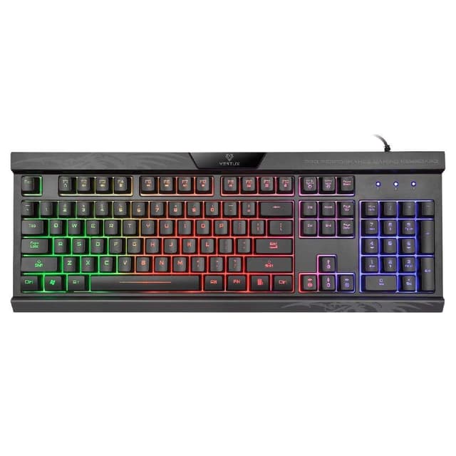 Vertux Amber Pro Performance, Frequency 125Hz, Anti-Ghosting 26 Keys, Rainbow LED, Anti-Ghosting Gaming Keyboard