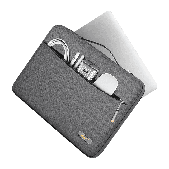 wiwu pilot water resistant high capacity laptop sleeve case 13 3 grey - 75683