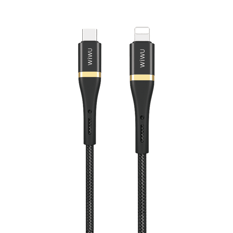 كيبل WIWU ELITE DATA CABLE ED-103 2.4A TYPE-C TO LIGHTNING 1.2M - BLACK