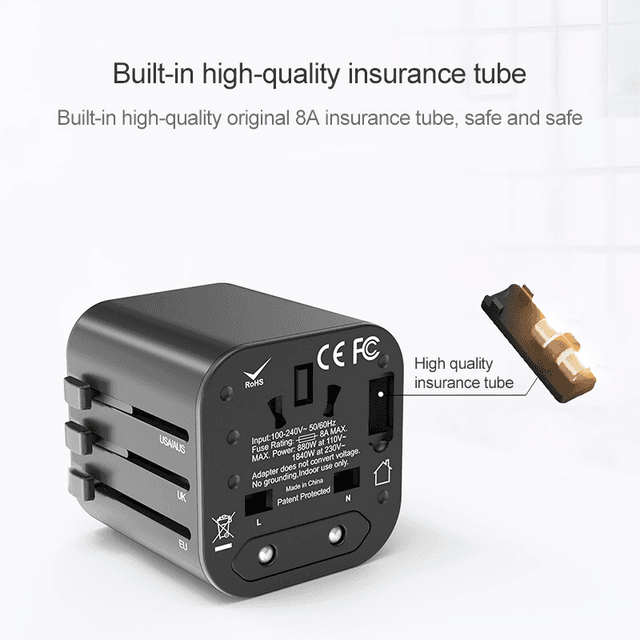 قابس السفر الذكي WIWU UA-101 TRAVEL MATE UNIVERSAL PLUG ADAPTER - BLACK