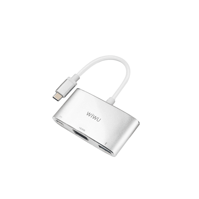 wiwu alpha 3 in 1 usb c hub c2h gray