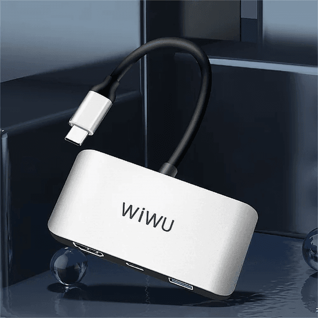 wiwu alpha 3 in 1 usb c hub c2h gray