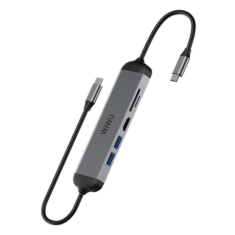 الهاب WIWU ALPHA 5 IN 1 USB-C HUB A521H - GRAY