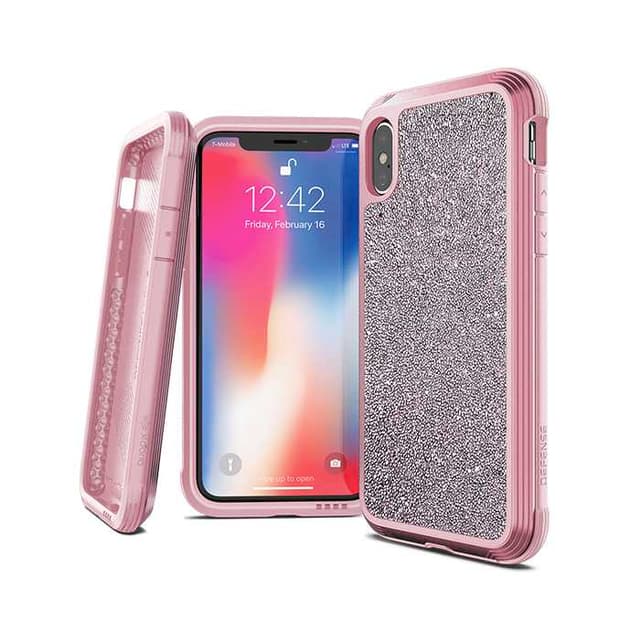 كفر جوال خلفي ديفينس لاكس لجهاز أيفون إكس إس/إكس باللون الزهري الامع إكس-دوريا X-Doria Defense Lux Back Case for iPhone X / Xs - Pink Glitter