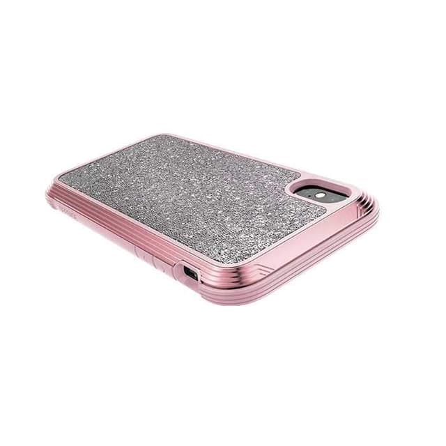 كفر جوال خلفي ديفينس لاكس لجهاز أيفون إكس إس/إكس باللون الزهري الامع إكس-دوريا X-Doria Defense Lux Back Case for iPhone X / Xs - Pink Glitter