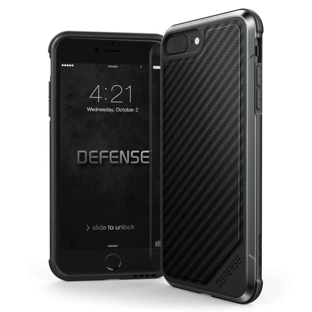 كفر جوال خلفي ديفينس لاكس لجهاز أيفون 8 بلس/7 بلس أسود كربوني إكس-دوريا X-Doria Defense Lux Back Case Apple iPhone 8 Plus / 7 Plus - Black Carbon