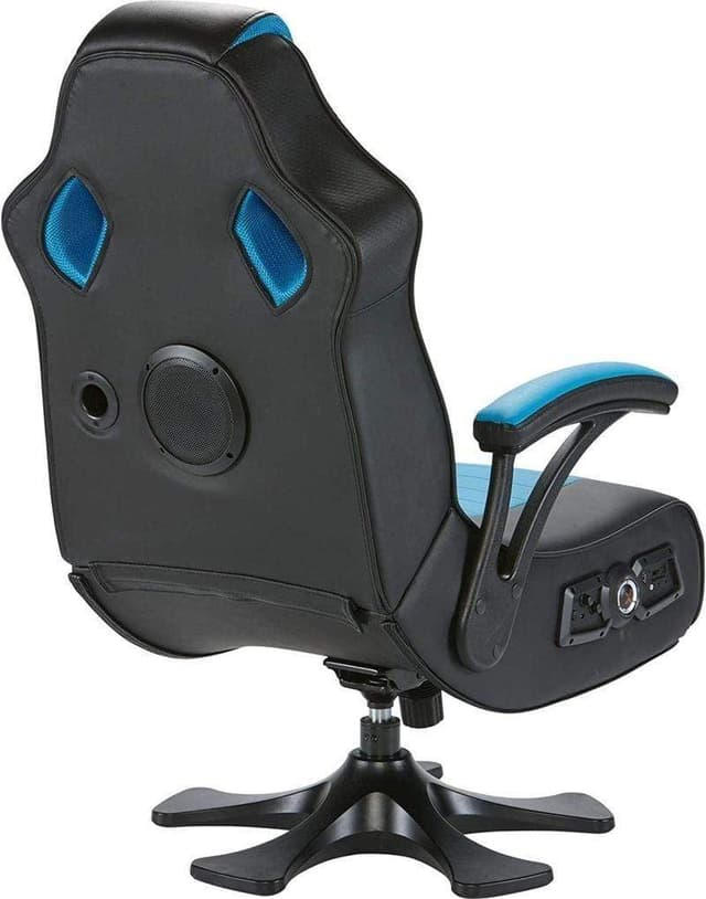 كرسي قمينق هزاز مع نظام صوتي اتصال لاسلكي اسود ازرق اكس روكر X-Rocker - Sentinel 4.1 Floor Rocker