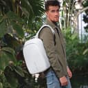 xd design bobby hero spring anti theft backpack laptop tablet travel bag hidden zipper cut resist rfid protected pockets usb charging port multi compartments water replellant light grey