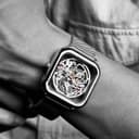 Xiaomi mi ciga design hollowed out automatic mechanical men watch silver