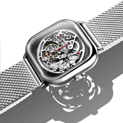 Xiaomi mi ciga design hollowed out automatic mechanical men watch silver