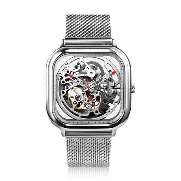 Xiaomi mi ciga design hollowed out automatic mechanical men watch silver