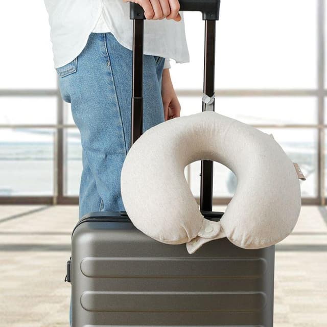 وسادة رقبة للسفر من القطن لون كريمي - شاومي