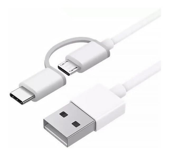 Xiaomi mi 2 in 1 usb cable micro usb to type c 100cm white