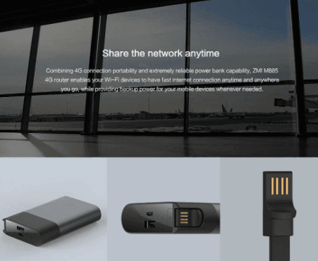 Xiaomi zmi 4g lte pocket wifi hotspot and 10000 mah power bank combo