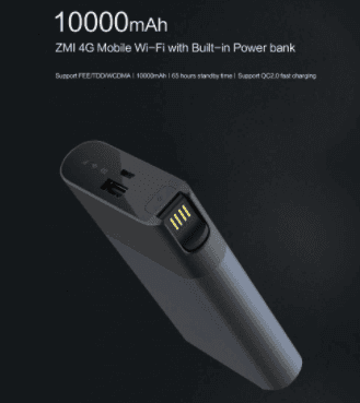 Xiaomi zmi 4g lte pocket wifi hotspot and 10000 mah power bank combo