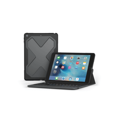 لوحة مفاتيح بلوتوث لجهاز iPad "9.7 بكفر ZAGG Rugged Messenger Backlit Case and Bluetooth Keyboard - SW1hZ2U6MzM0NzM=