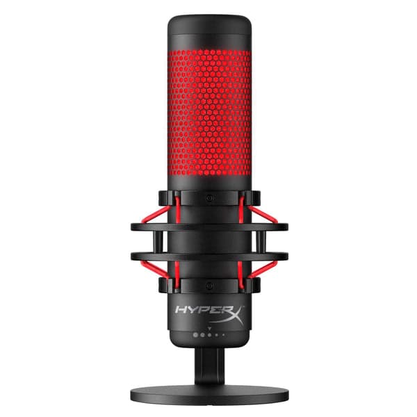 hyperx quadcast standalone microphone usb condenser mic 4 selectable polar patterns great for gaming recording broadcast podcasting works w pc ps4 and mac black red