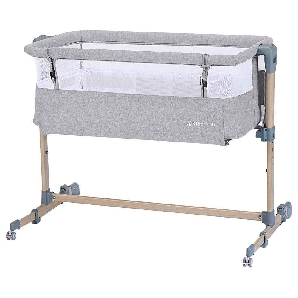 kinderkraft baby cot neste grow grey wood