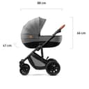 kinderkraft stroller prime 2020 with accessoriess 2in1 grey mommy bag - 77157