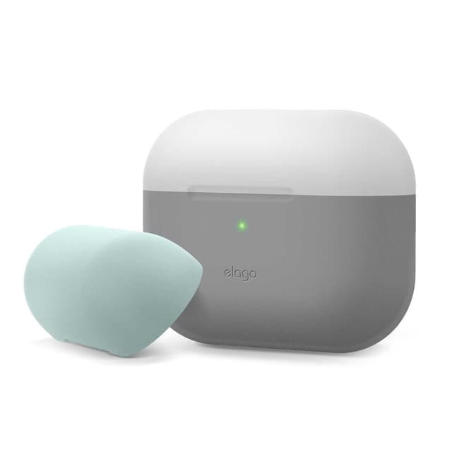 Elago Duo Case For Apple Airpods Pro - Top-Light Gray / Mint- Bottom-Dark Translucent