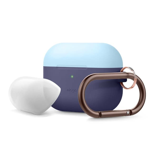Elago Duo Hang Case For Apple Airpods Pro - Top-Pastel Blue / Nightglow Blue- Bottom-Jean Indigo