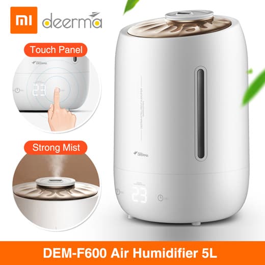 Xiaomi Deerma F600 Mute Ultrasonic Air Humidifier Aromatherapy Oil Diffuser Humidifier 5L Intelligent Constant Humidity For Home Office