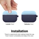 Elago Duo Hang Case For Apple Airpods Pro - Top-Pastel Blue / Nightglow Blue- Bottom-Jean Indigo