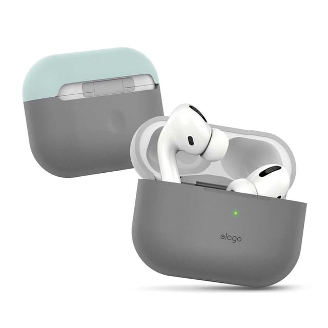 Elago Duo Case For Apple Airpods Pro - Top-Light Gray / Mint- Bottom-Dark Translucent