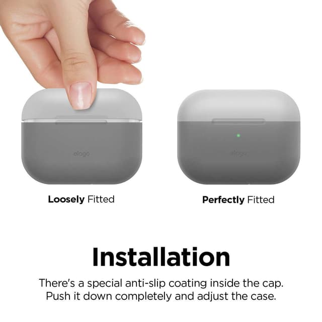 Elago Duo Case For Apple Airpods Pro - Top-Light Gray / Mint- Bottom-Dark Translucent