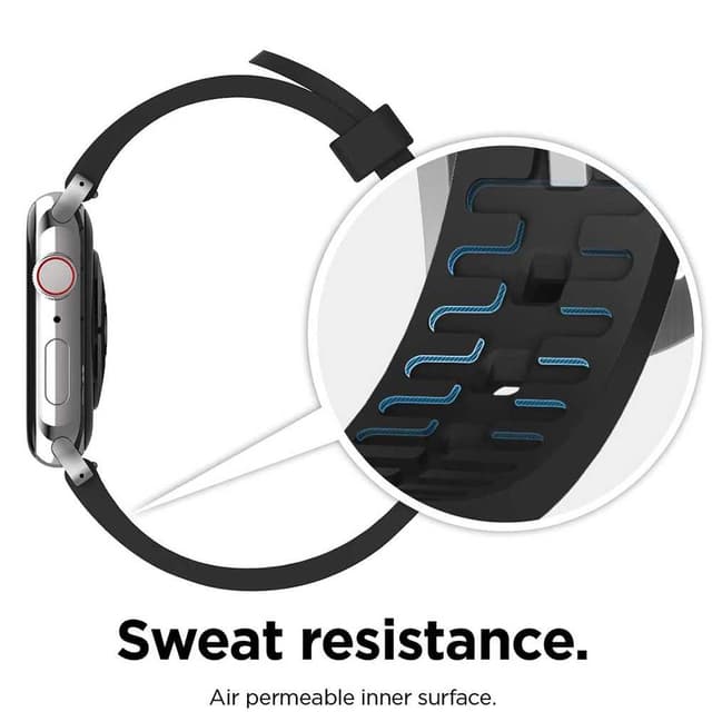 سوار ساعة ابل 40 ملم ايلجو أسود Elago Premium Fluoro Rubber Strap For Apple Watch